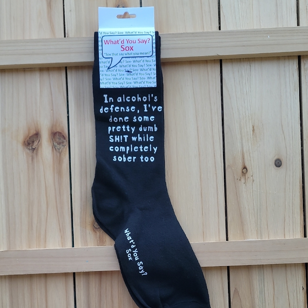 NWT Foozy's Unisex What'd You Say? Sox Black Funny Quotes
